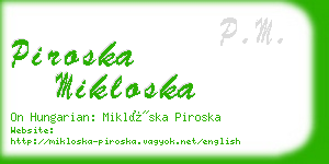 piroska mikloska business card